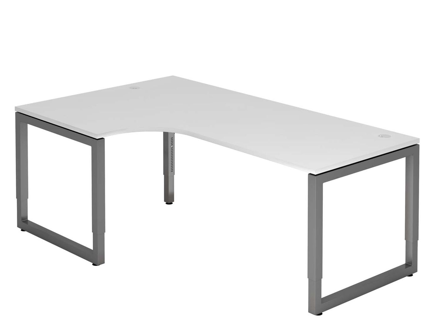 Rando R-Serie Schreibtisch 200 x 120 cm, manuell höheneinstellbar, Weiß