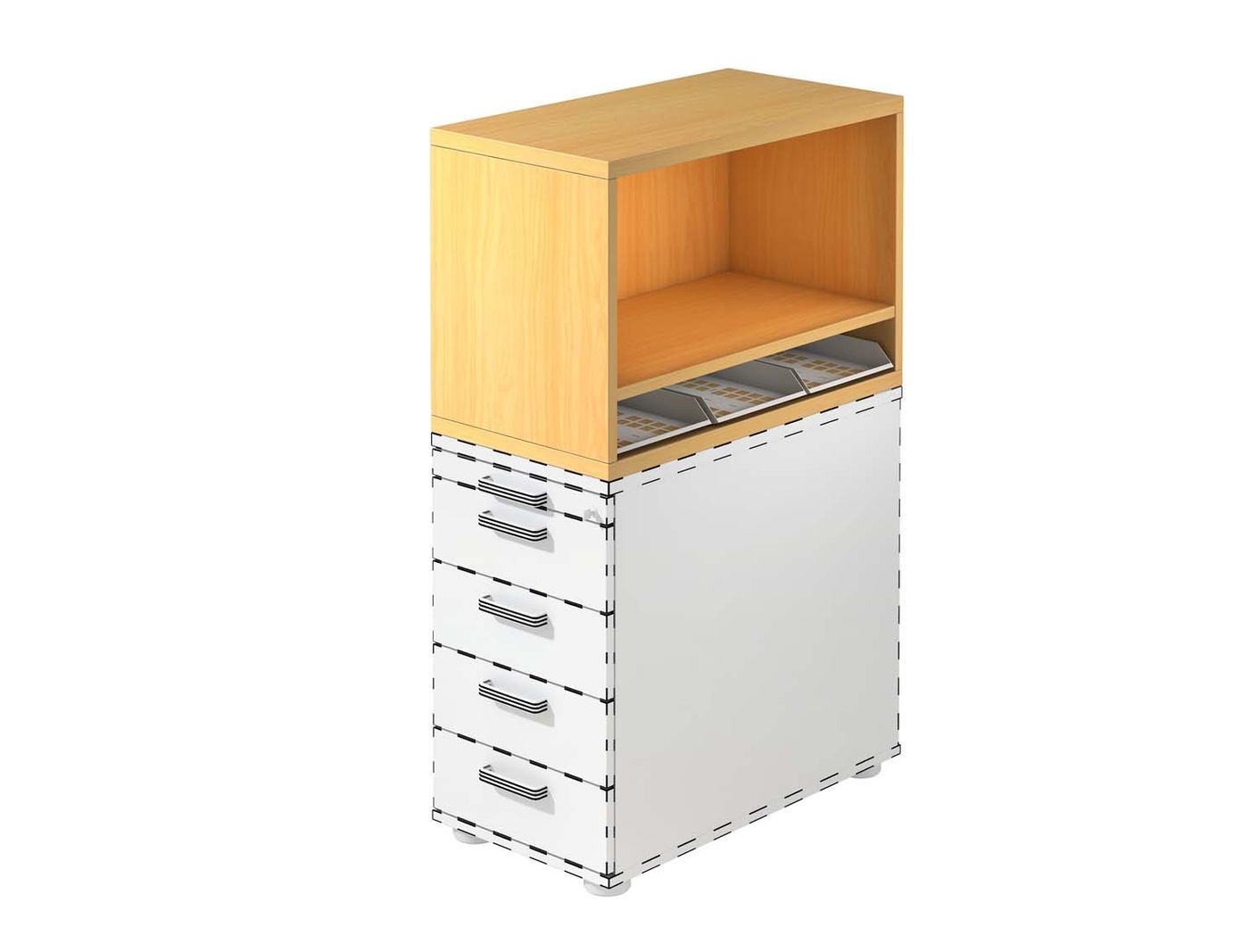 Harvard H-Serie Komplettbüro 9-tlg. Buche