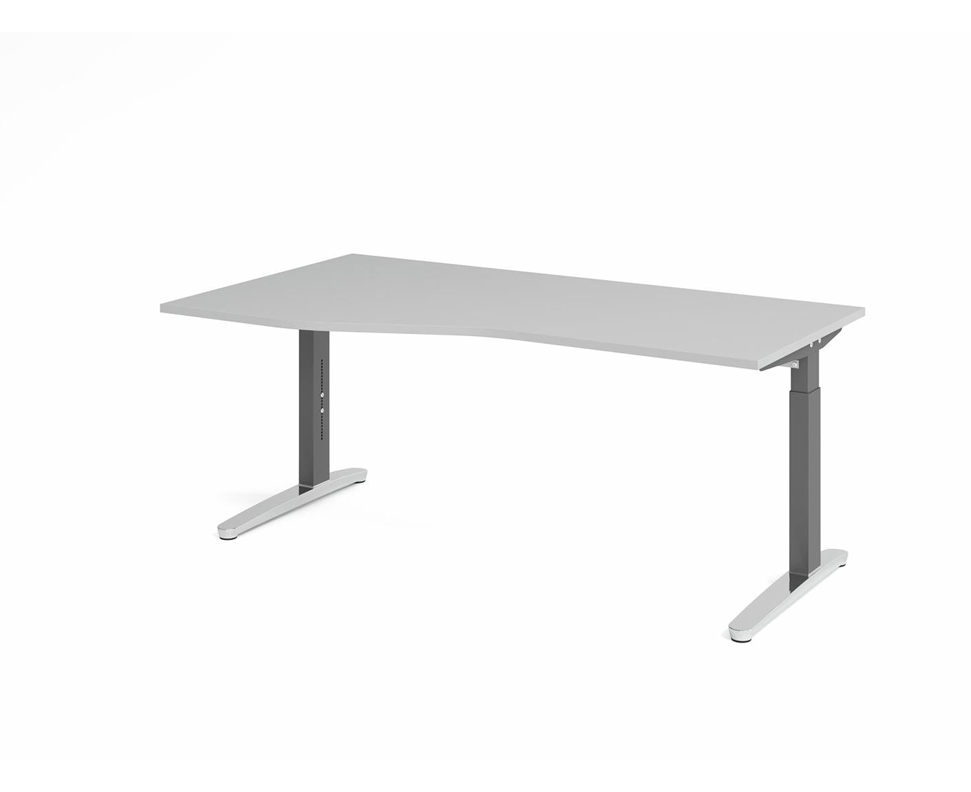 Freiformtisch XB-Serie | inkl. Kabelwanne | C-Fuß | höheneinstellbar
