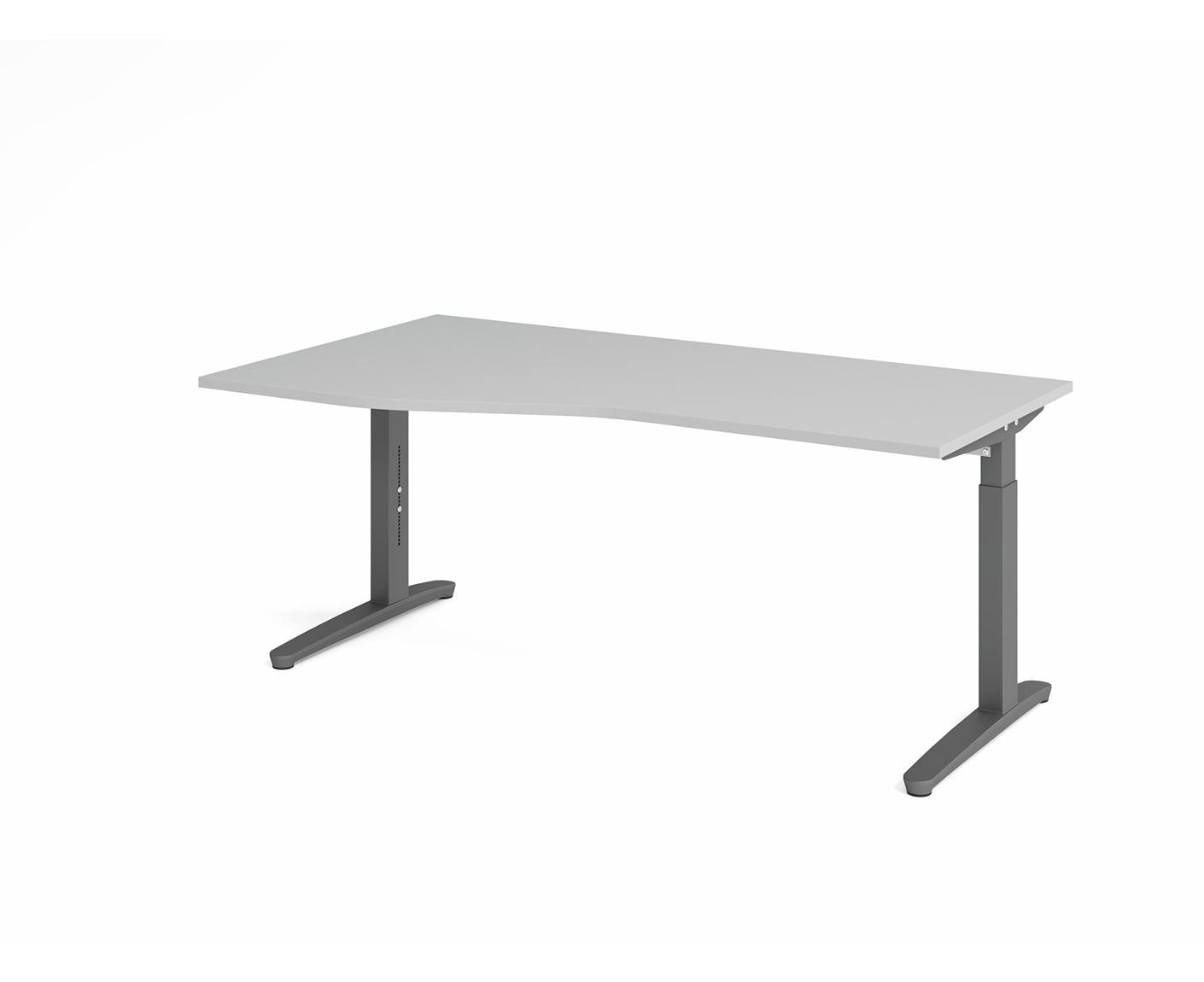 Freiformtisch XB-Serie | inkl. Kabelwanne | C-Fuß | höheneinstellbar