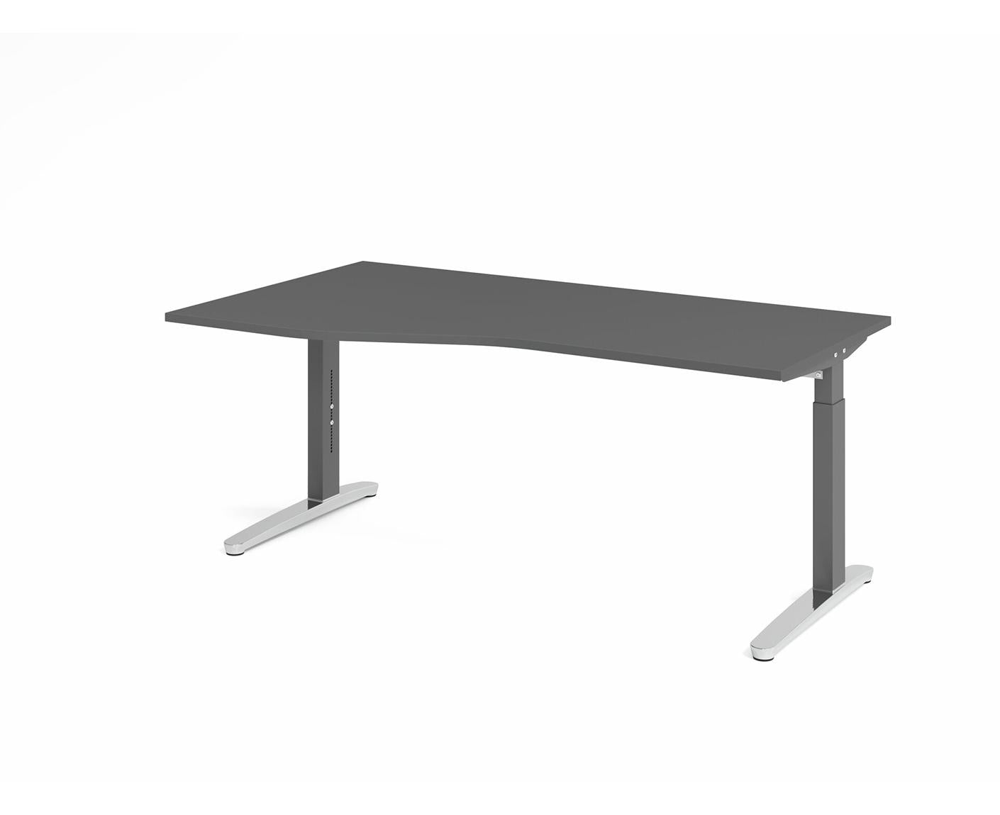 Freiformtisch XB-Serie | inkl. Kabelwanne | C-Fuß | höheneinstellbar