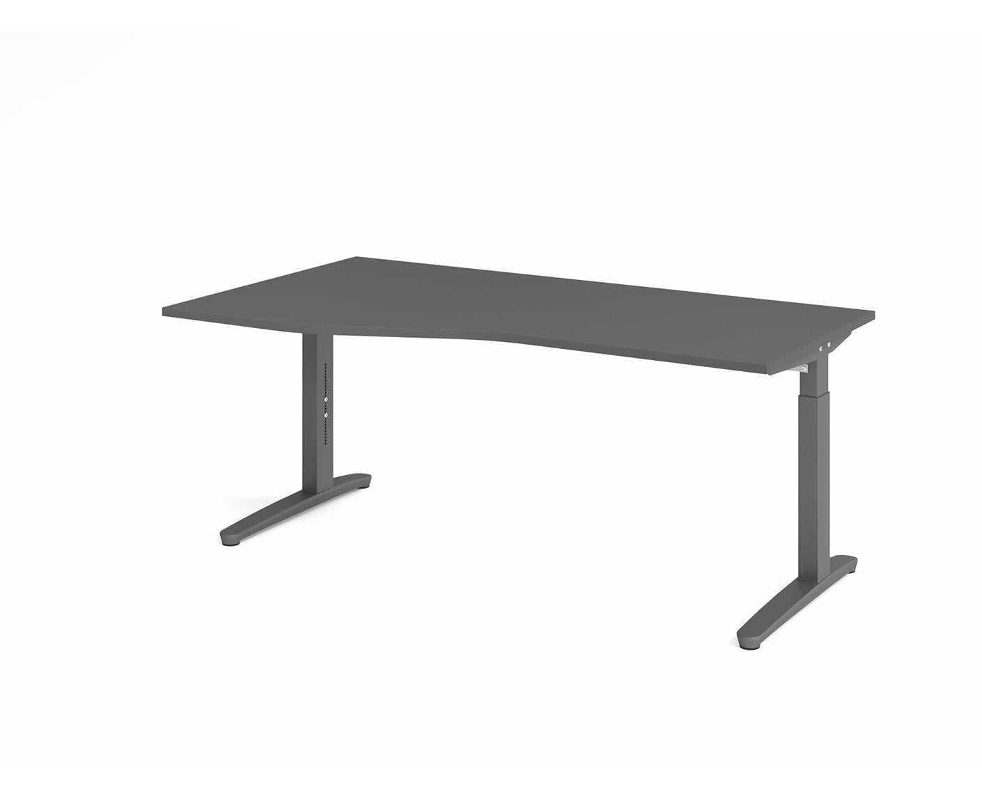 Freiformtisch XB-Serie | inkl. Kabelwanne | C-Fuß | höheneinstellbar