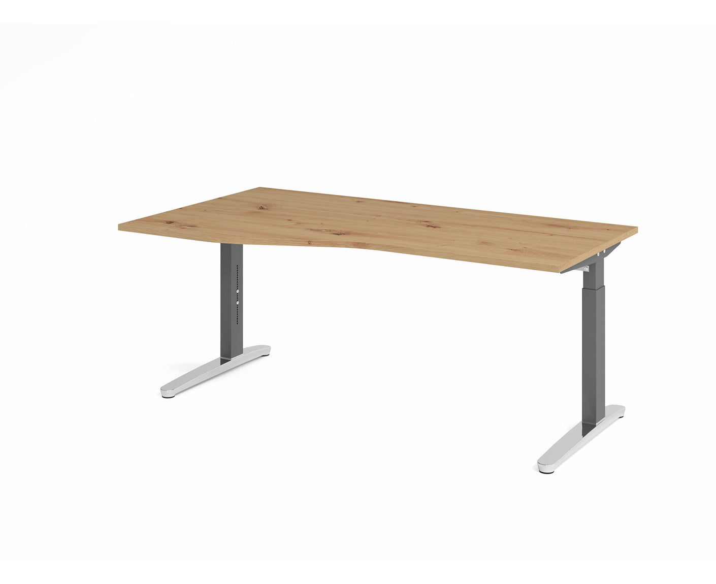 Freiformtisch XB-Serie | inkl. Kabelwanne | C-Fuß | höheneinstellbar