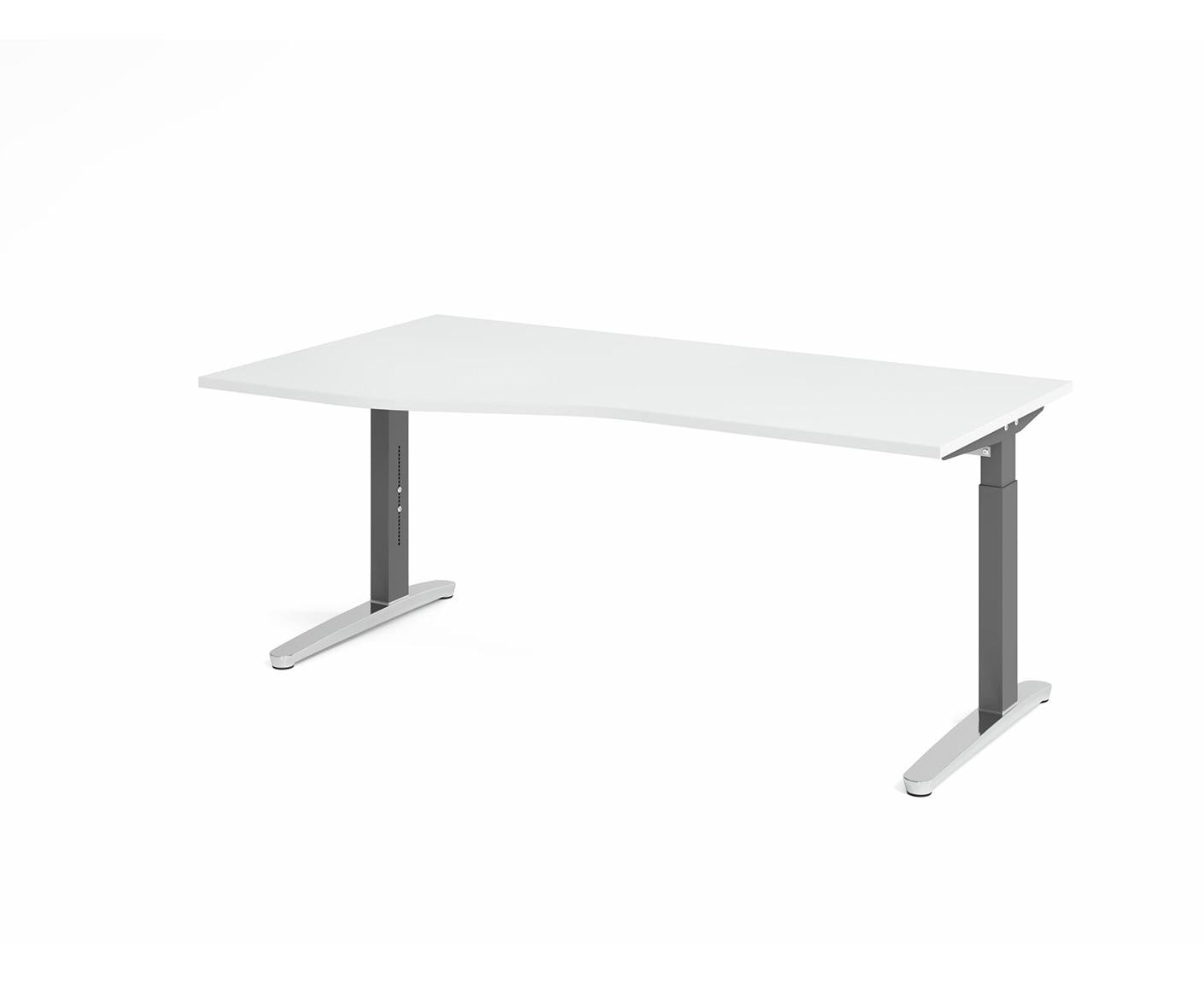 Freiformtisch XB-Serie | inkl. Kabelwanne | C-Fuß | höheneinstellbar