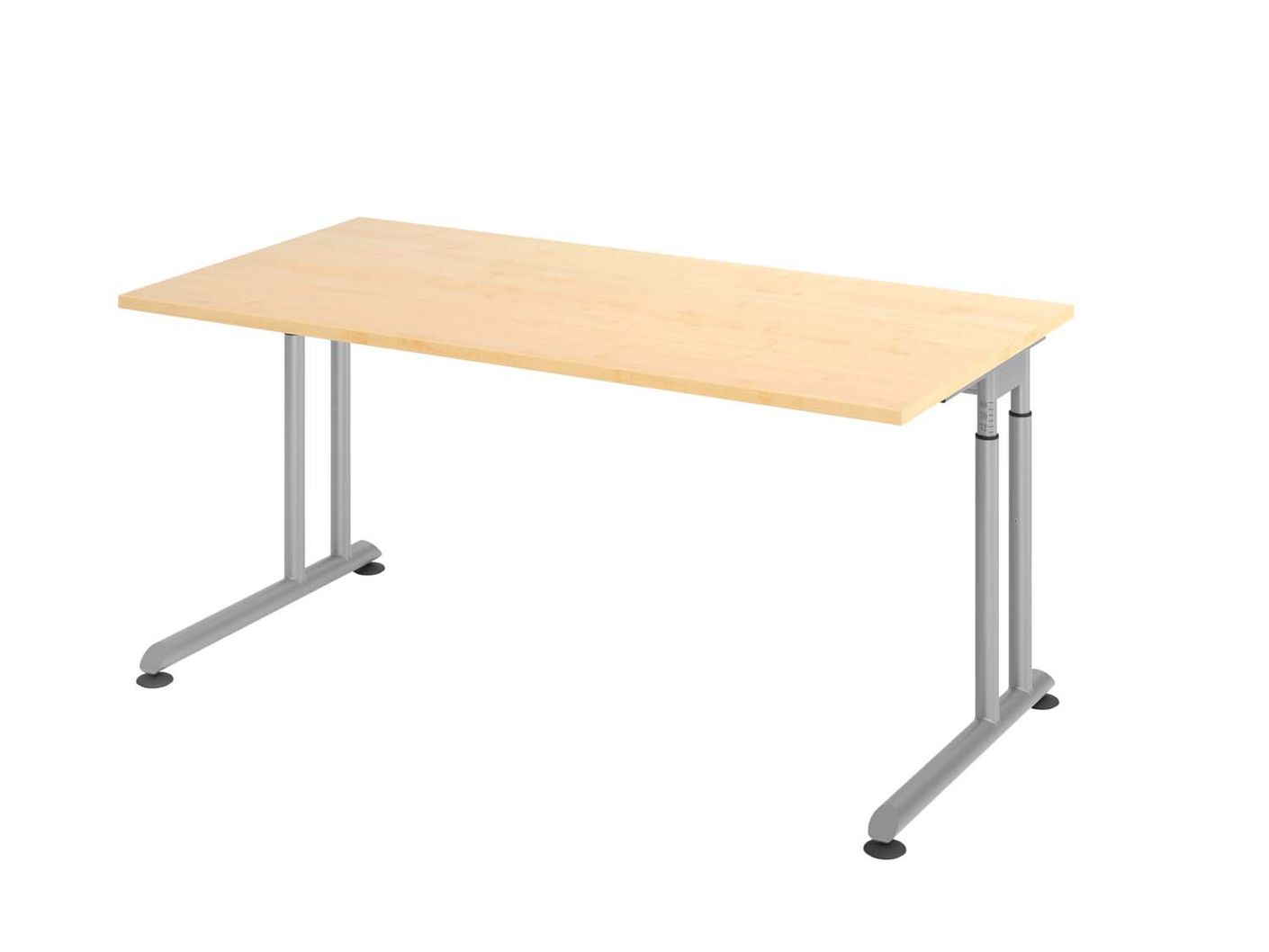 Zibo Z-Serie Schreibtisch, manuell höheneinstellbar, C-Fuß Gestell, Länge 80 - 180 cm