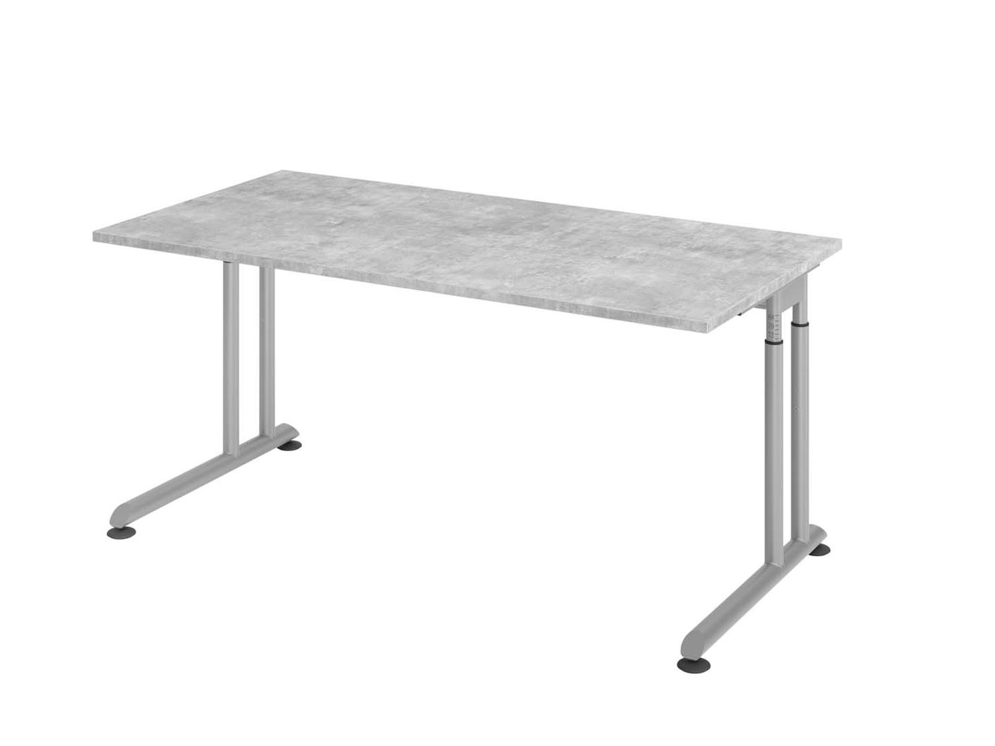 Zibo Z-Serie Schreibtisch, manuell höheneinstellbar, C-Fuß Gestell, Länge 80 - 180 cm