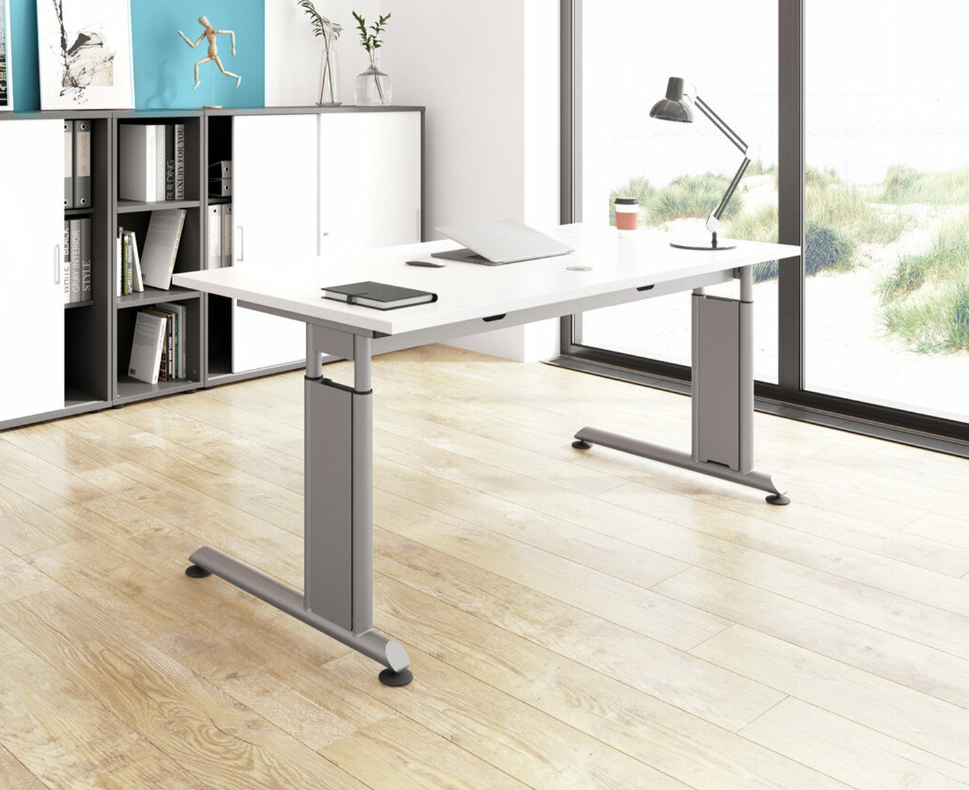 Schreibtisch Z-Serie | inkl. Kabelwanne | C-Fuß | höheneinstellbar