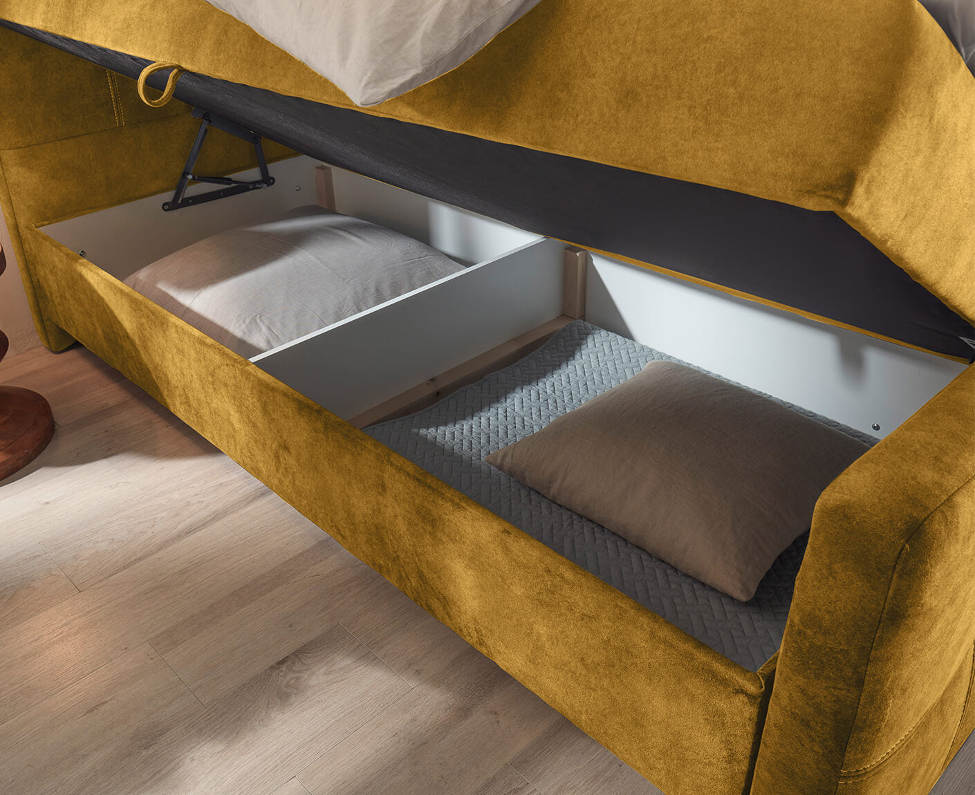 Valetta Boxbett / Polsterbett Doppelbett mit Bettkasten, Farbe und Größe wählbar