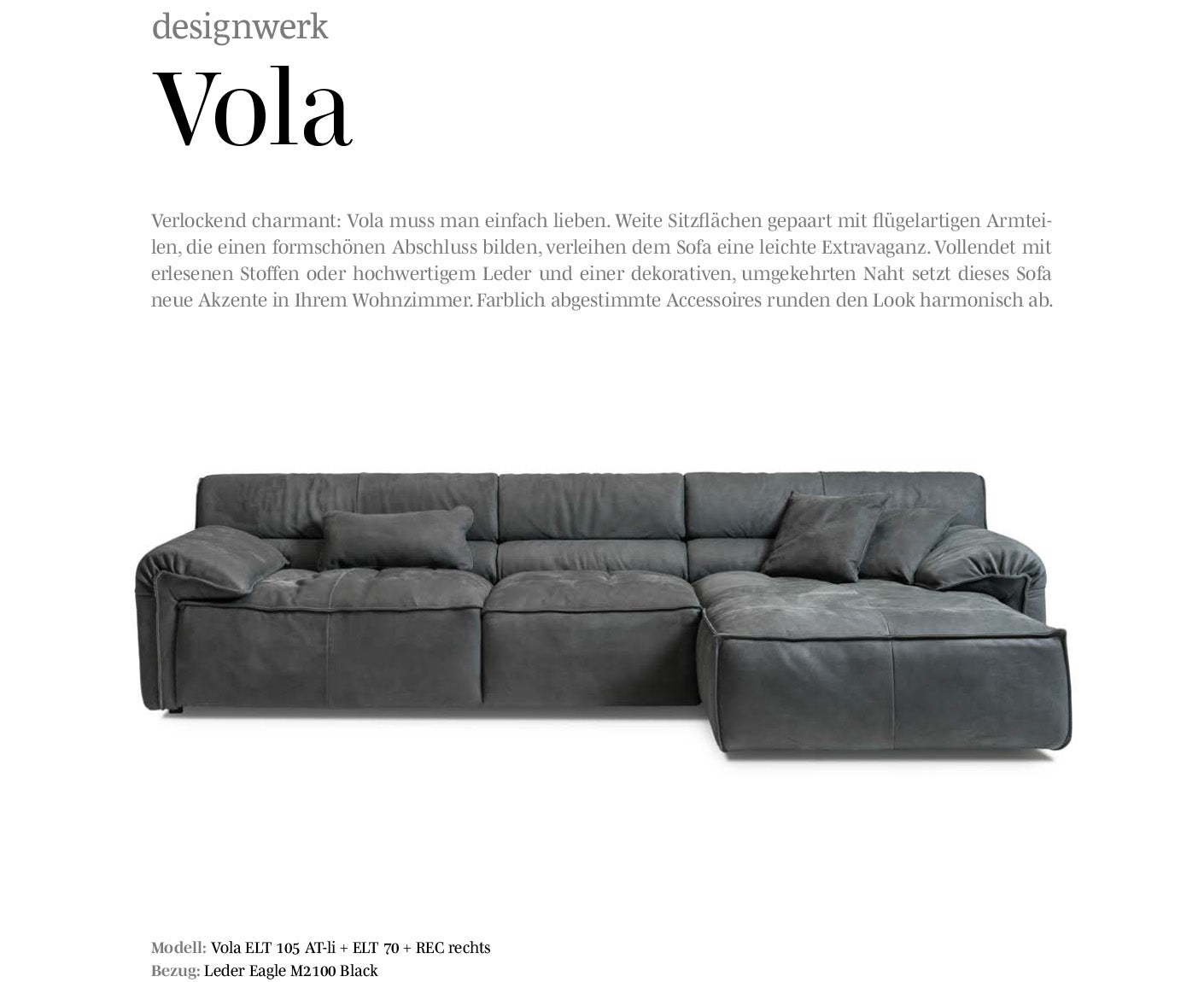 designwerk Vola Ecksofa | 347 x 342 cm | Flachgewebe