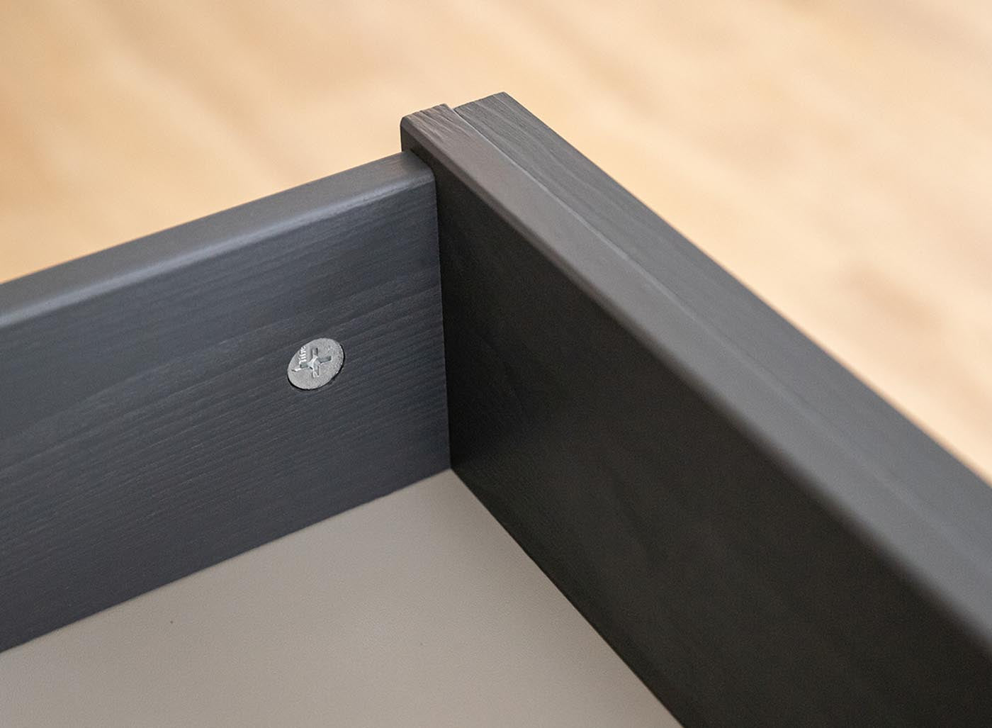 Belluno Elegante Massivholz Lowboard mit 2 Schubladen 167 cm Grafit / Eiche