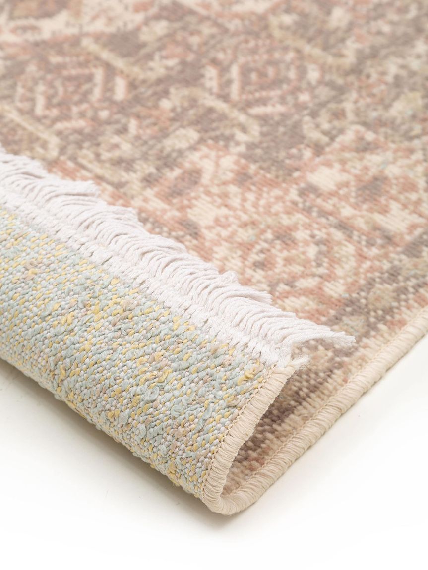 Läufer Folk 80x250 cm Beige / Grau