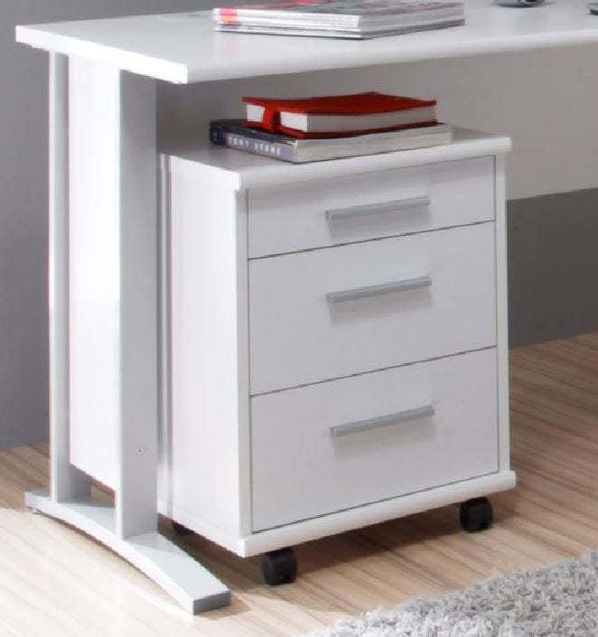 Office Line Schreibtisch 150 x 70 cm mit Rollcontainer Weiß