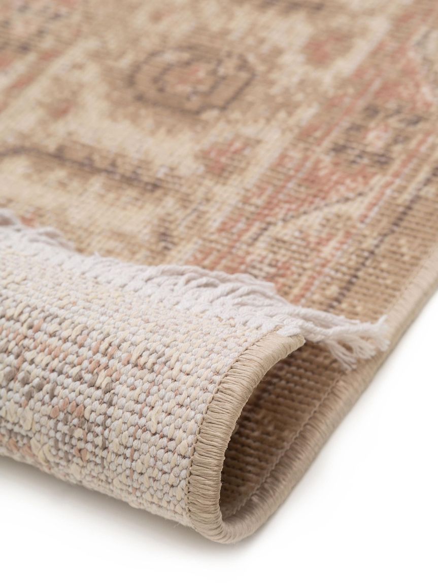 Teppich Folk Beige / Rosa