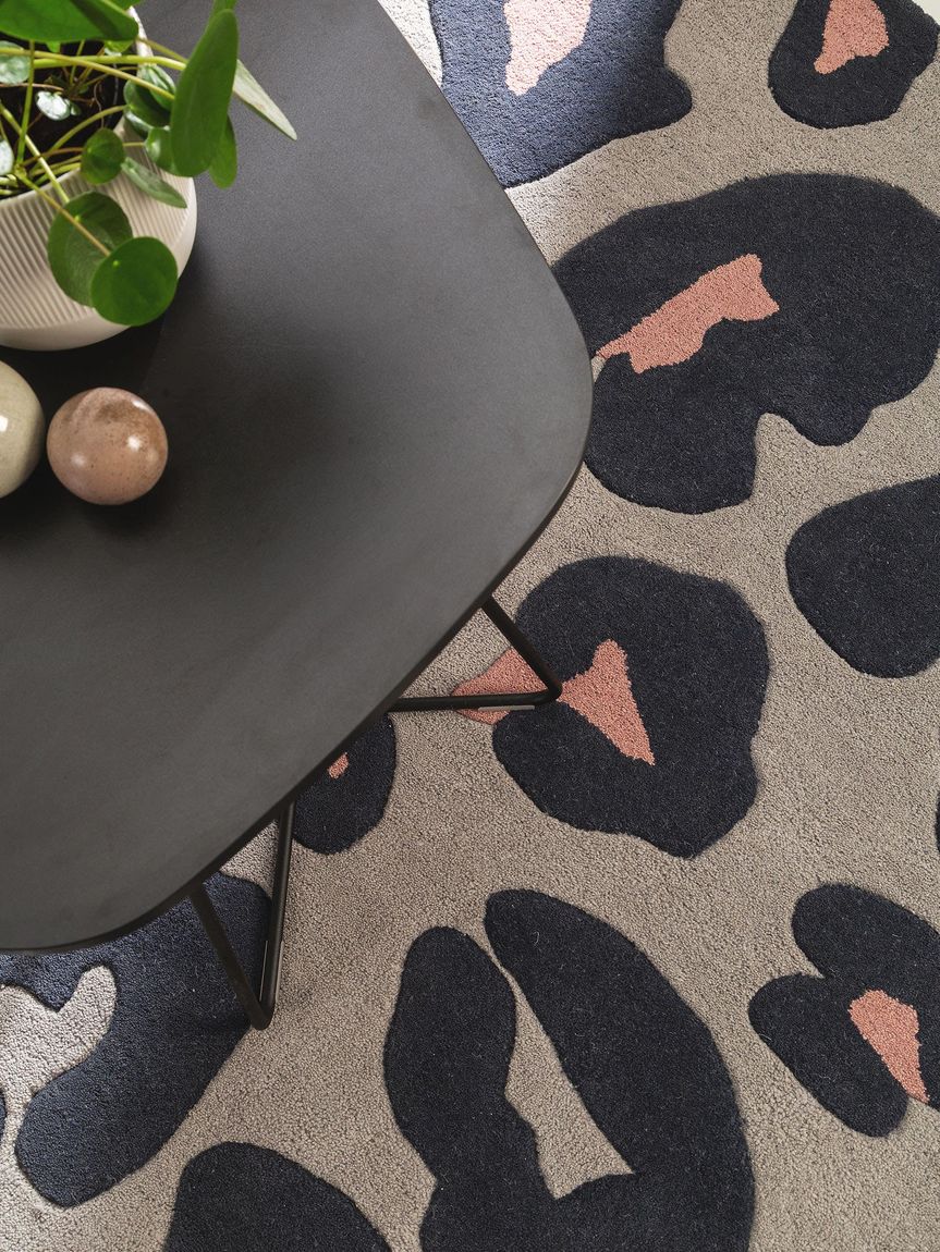 Wollteppich Animal Grau / Blau
