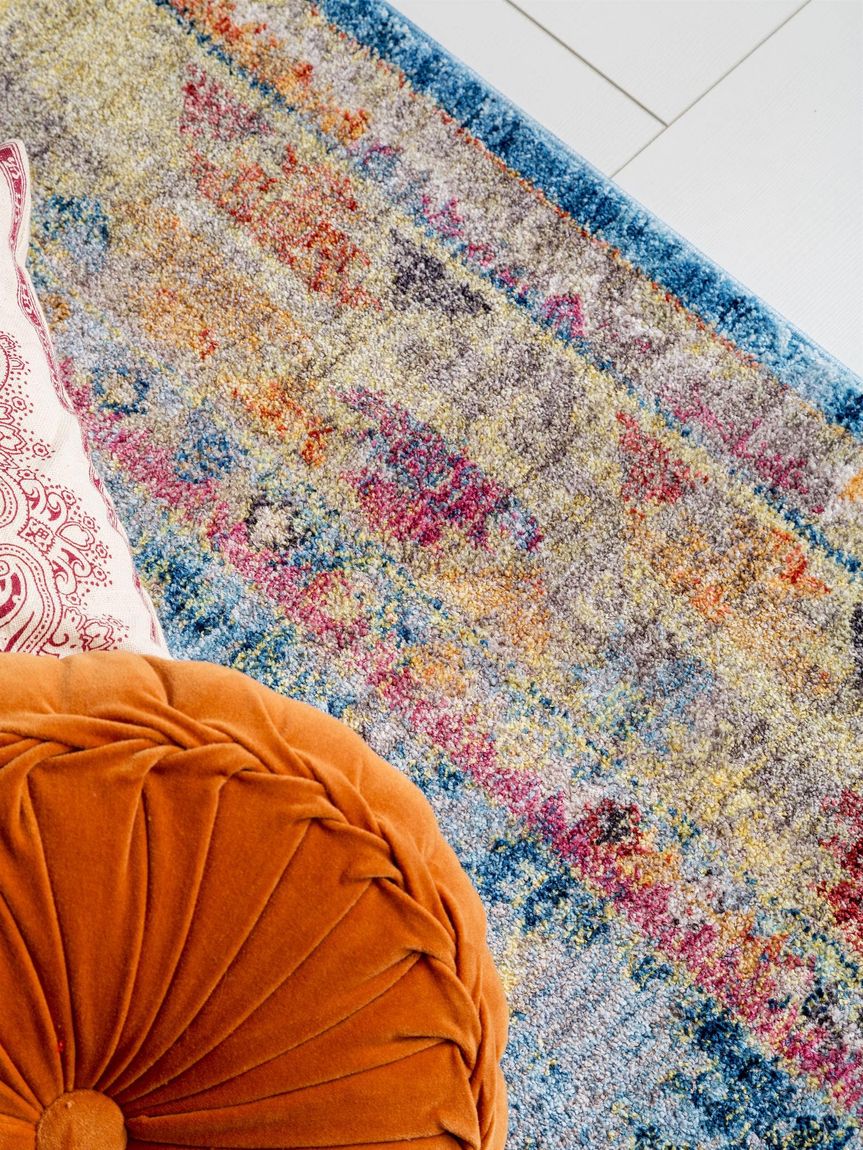 Teppich Tara Bunt / Blau