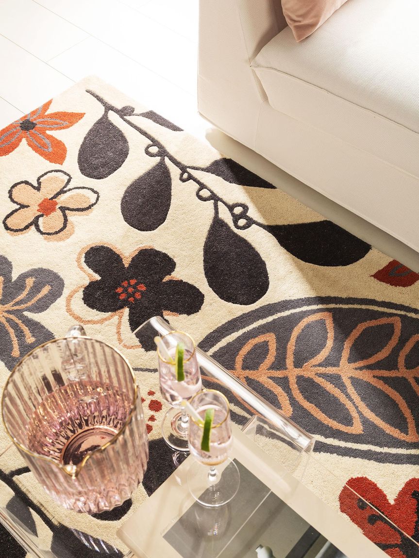 Wollteppich Floral Bunt