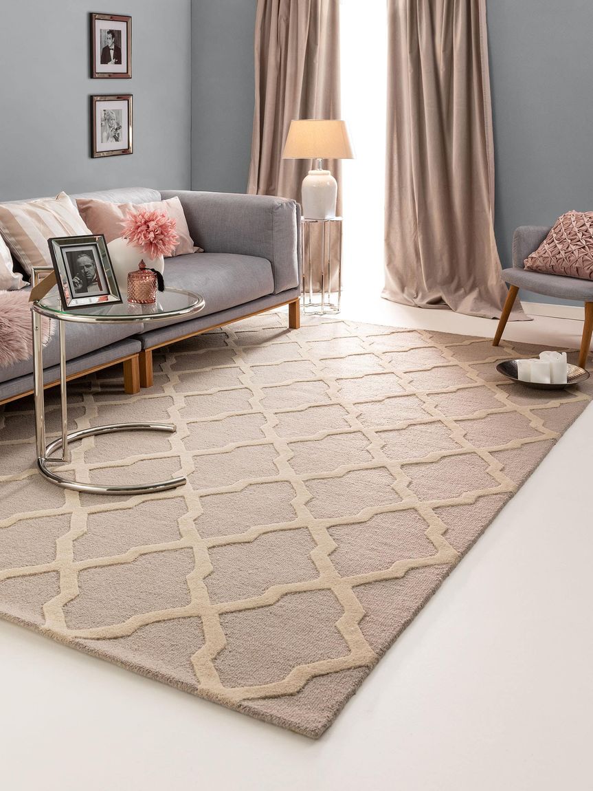 Wollteppich Windsor Grau / Beige