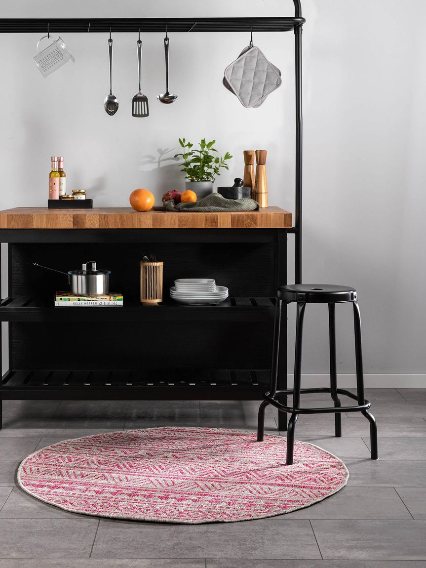 In- & Outdoor Teppich rund Cleo Rosa
