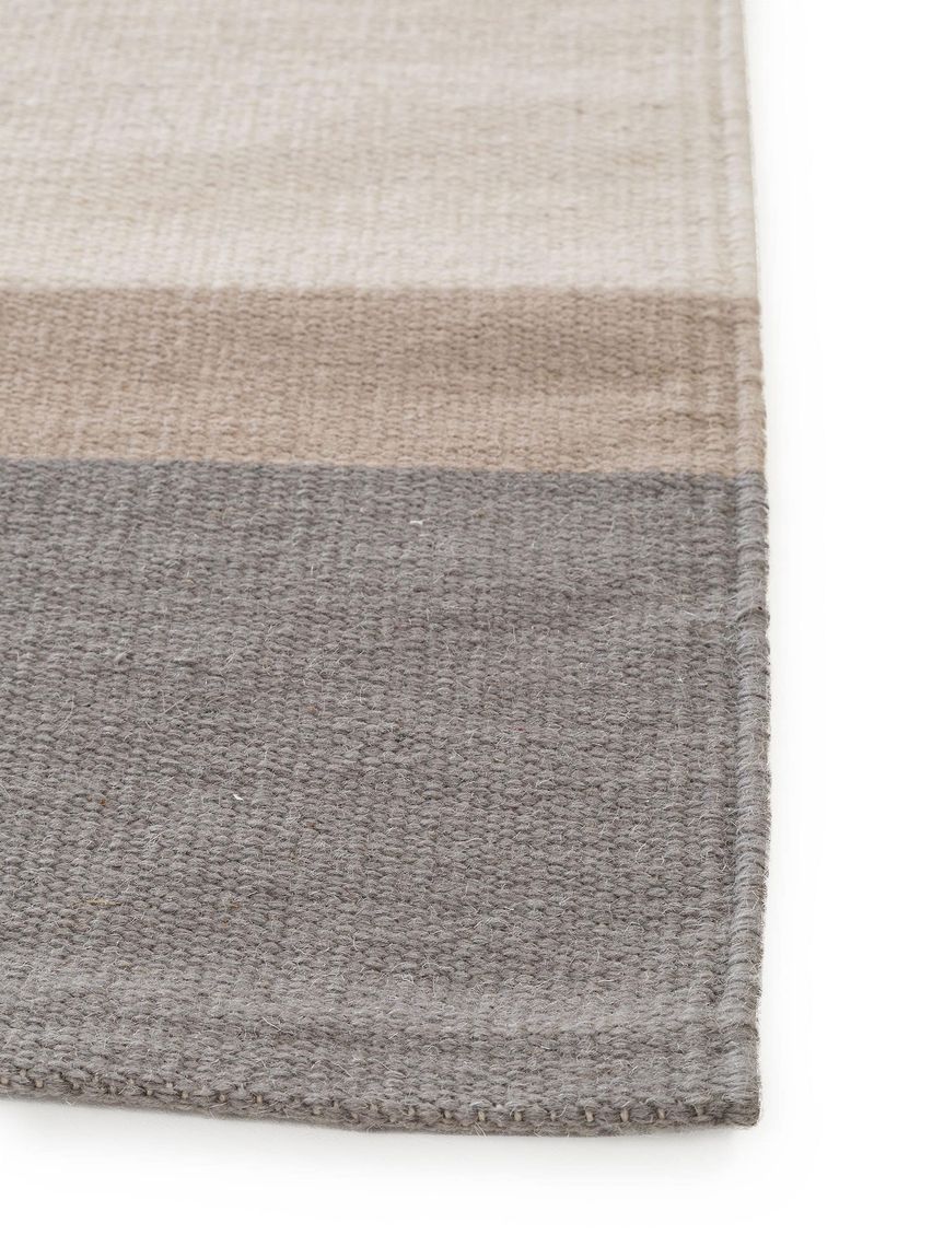 Wollteppich / Läufer New Stripes 70x200 cm Creame / Grau