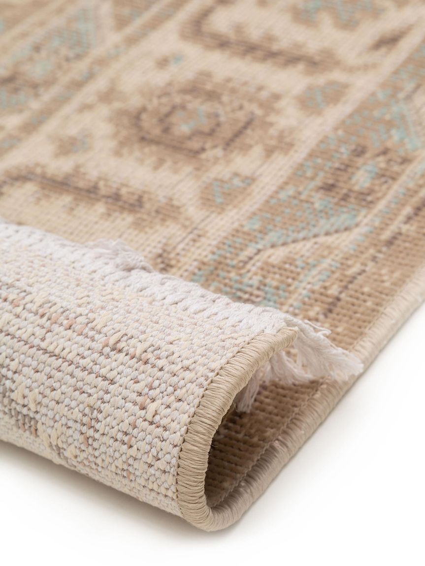 Teppich Folk Beige / Blau
