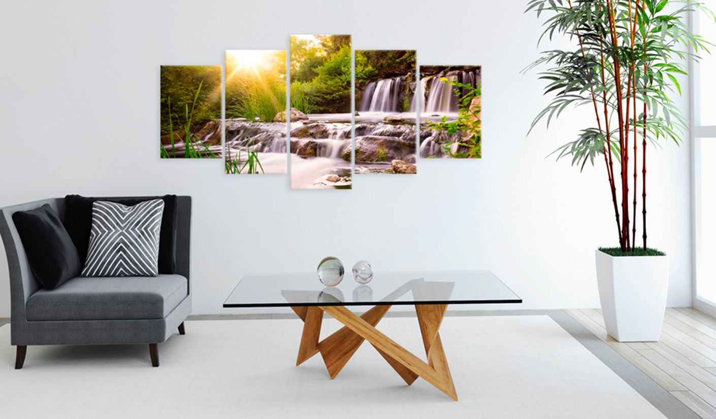 Wandbild - Forest Waterfall