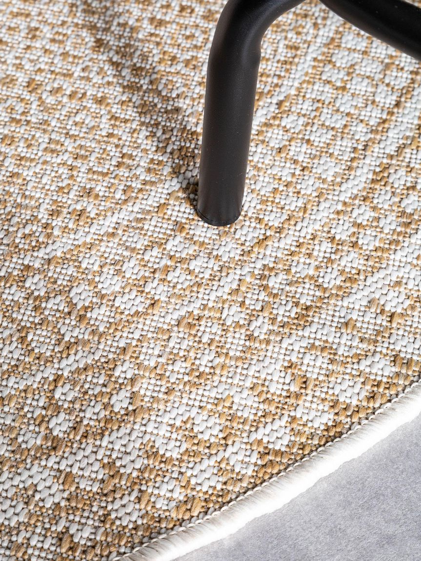 In- & Outdoor Teppich rund Cleo Creame / Beige