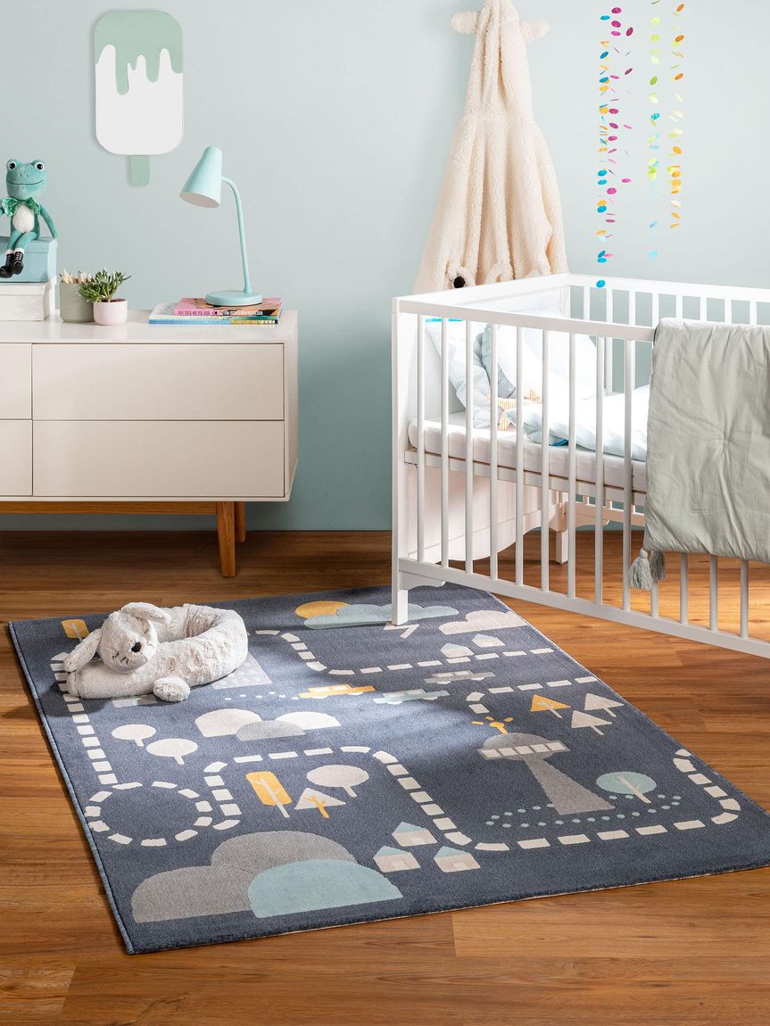 Kinderteppich Juno Blau