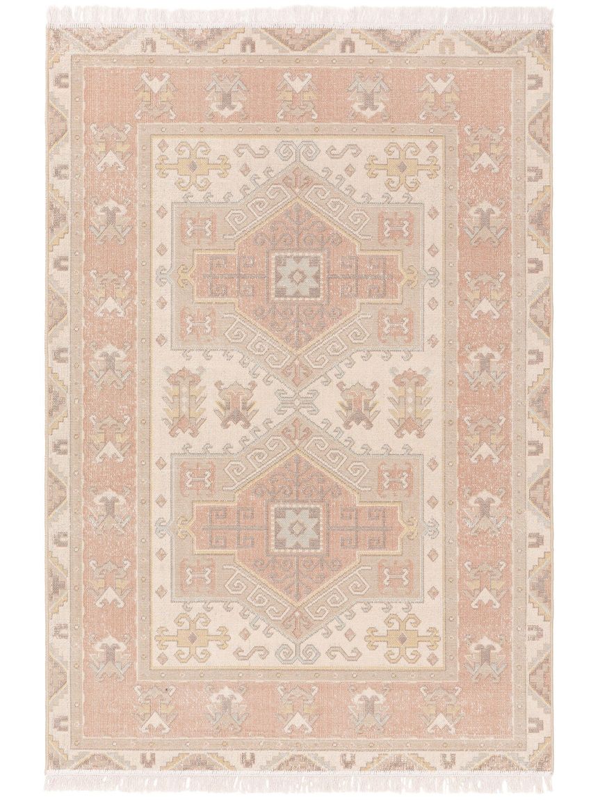 Teppich Folk Beige / Rosa