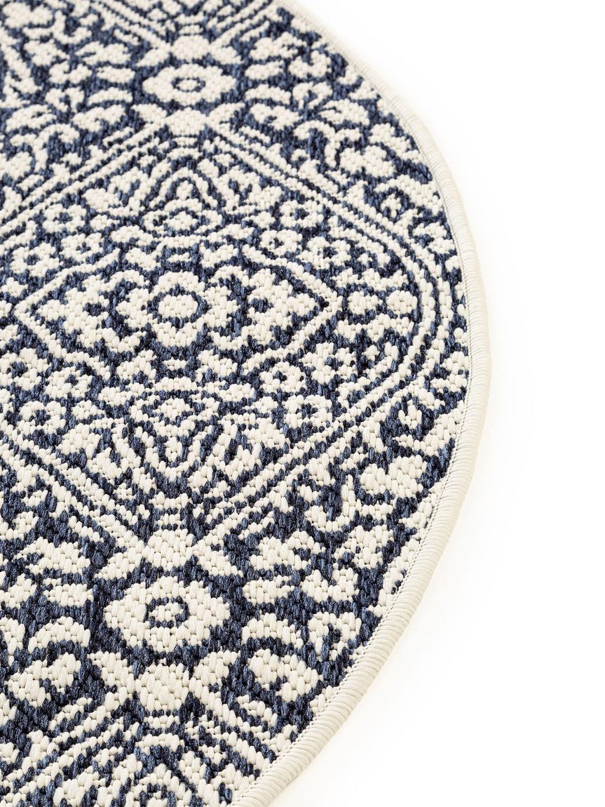 Wendeteppich Terrazzo Ø 120 cm rund Grau / Blau