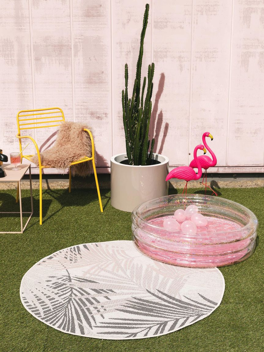 In- & Outdoor Teppich rund Cleo Rosa