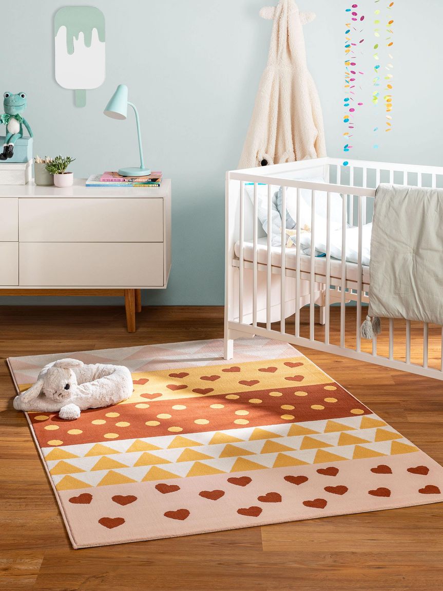 Kinderteppich Juno Bunt / Pink