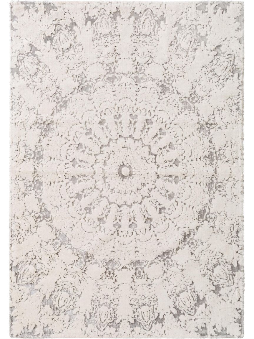 Waschbarer Teppich Luis Beige / Silber