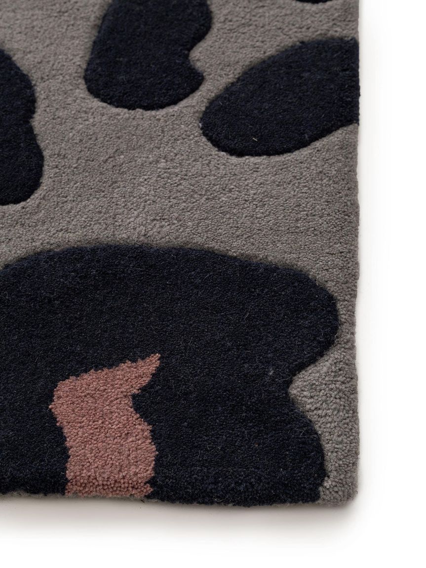 Wollteppich Animal Grau / Blau