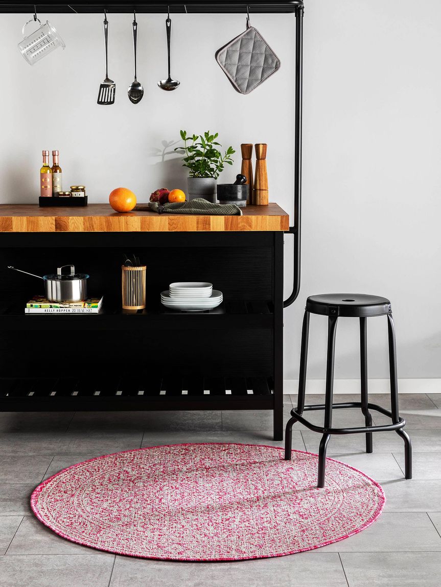 In- & Outdoor Teppich rund Cleo Rosa