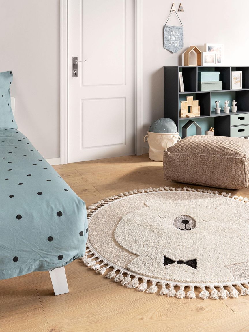 Kinderteppich Momo Ø 120 cm rund Creame
