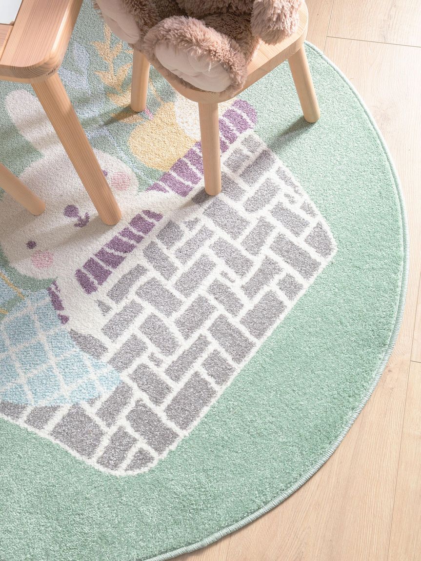 Kinderteppich rund Tommy Ø 120 cm rund Grün