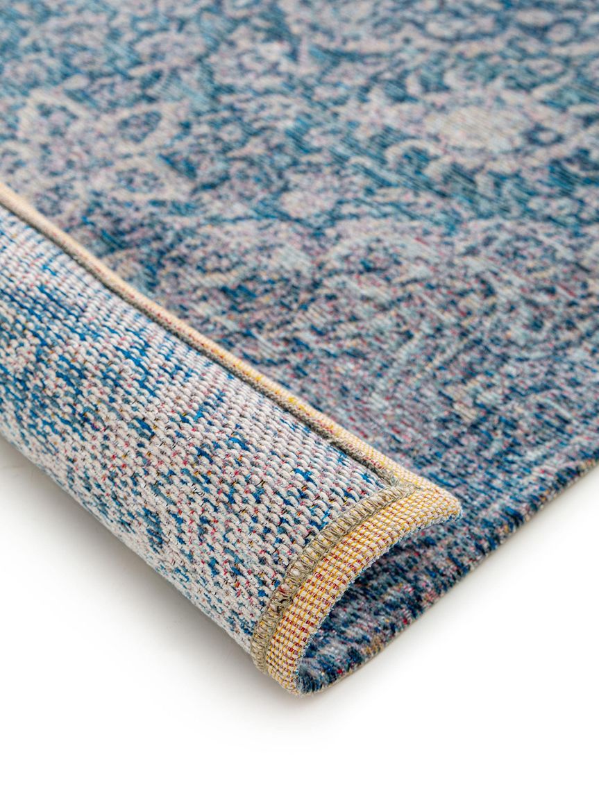 Flachgewebeteppich Aura Blau