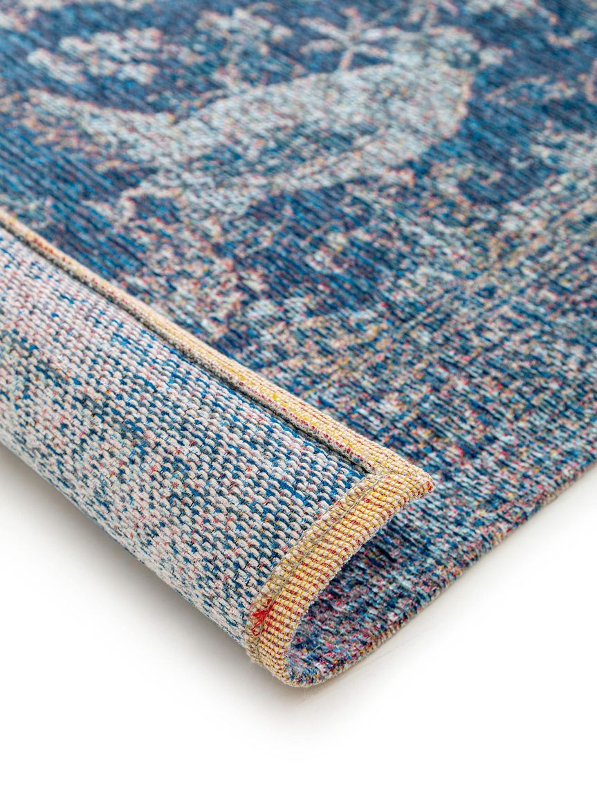 Flachgewebeteppich Aura Blau