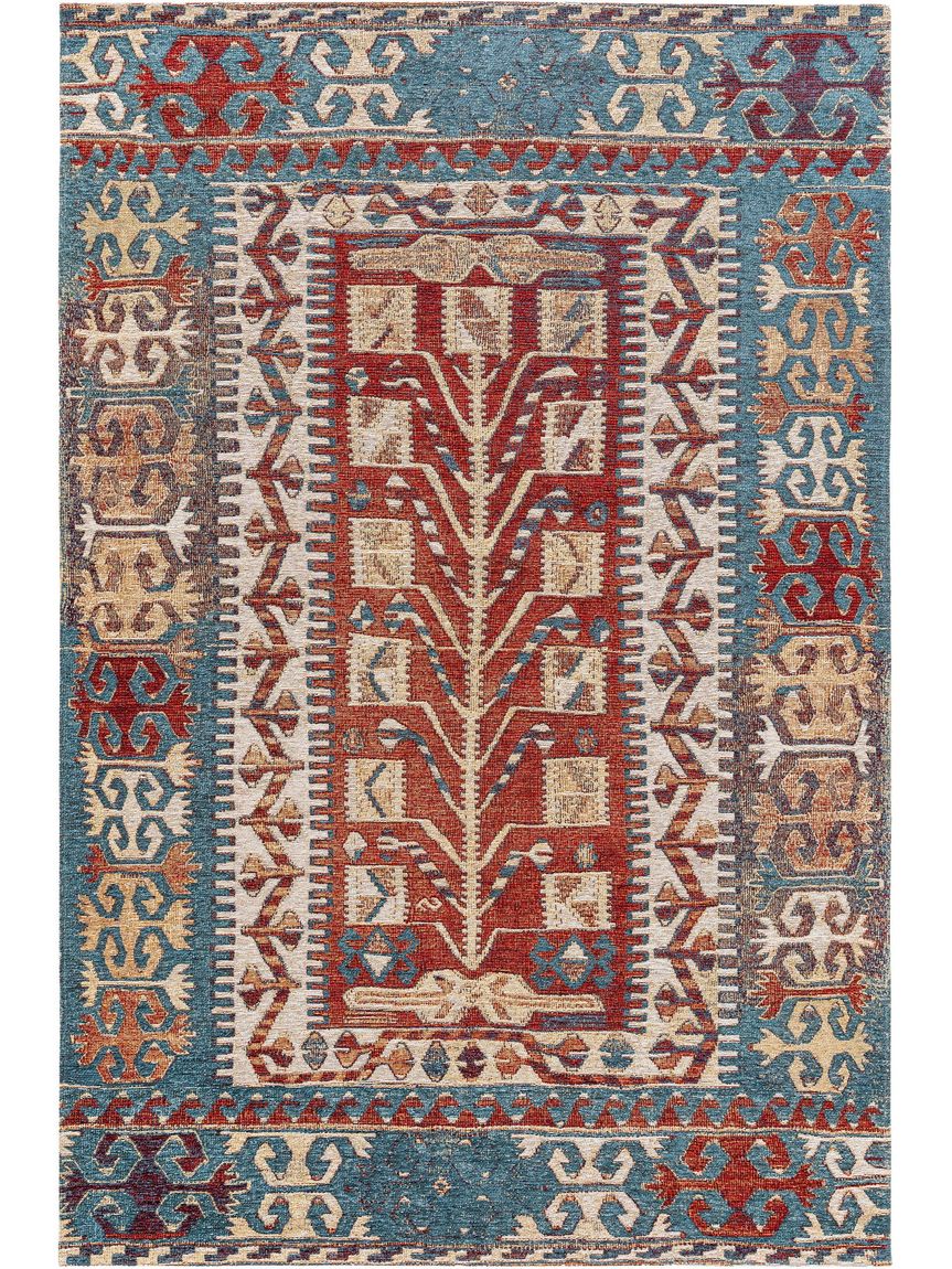 Flachgewebeteppich Aura Bunt