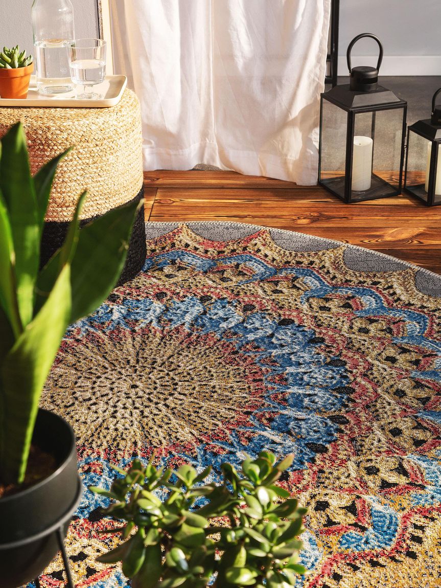 In- & Outdoor Teppich rund Kenya Ø 160 cm rund Bunt