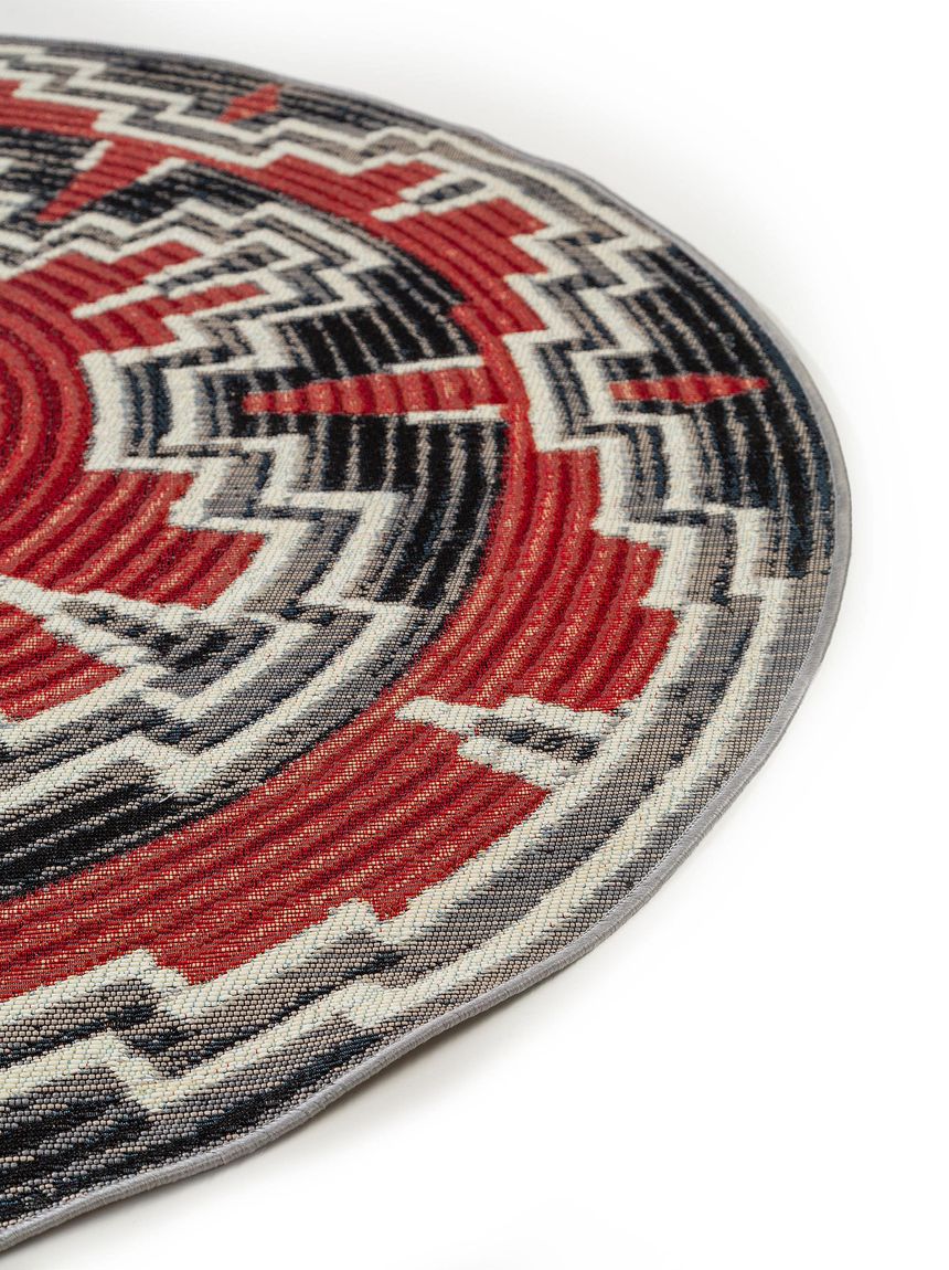 In- & Outdoor Teppich Artis Ø 160 cm rund Bunt / Rot