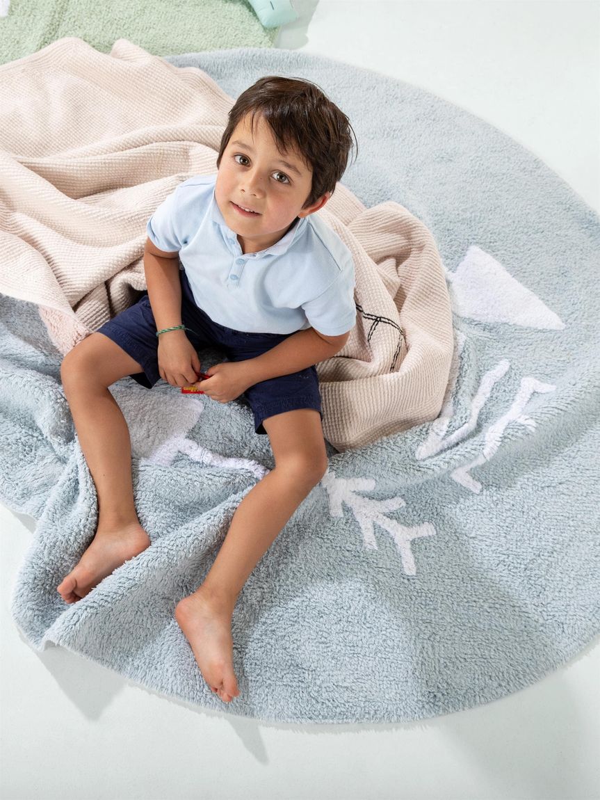 Waschbarer Kinderteppich Inka Ø 150 cm rund Beige