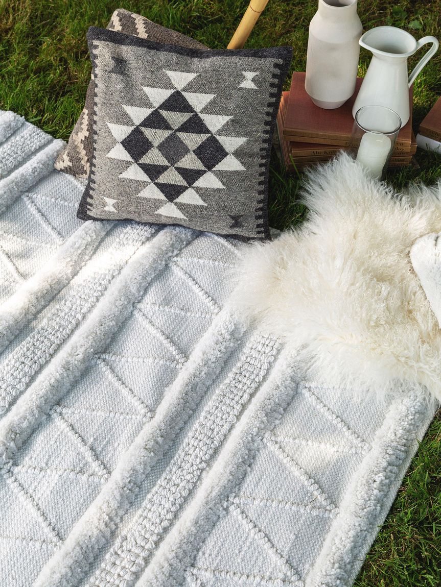 In-&-Outdoor-Pouf Toni 45x45x45 cm Elfenbein