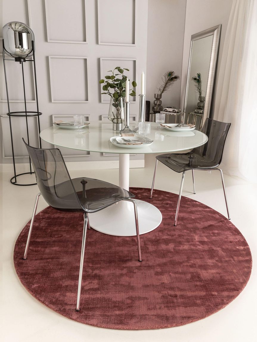 Viskoseteppich rund Nela Ø 160 cm rund Violett