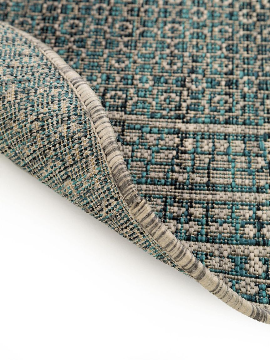 In- & Outdoor Teppich Cleo Ø 120 cm rund Blau