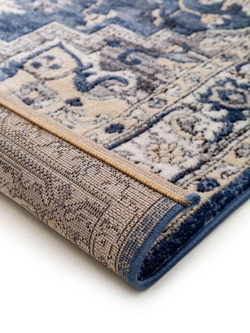 Teppich Sinan Beige / Blau