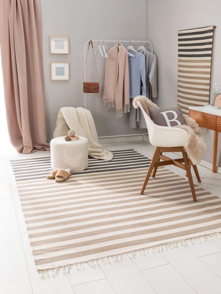 Wollteppich Oasis Beige / Grau