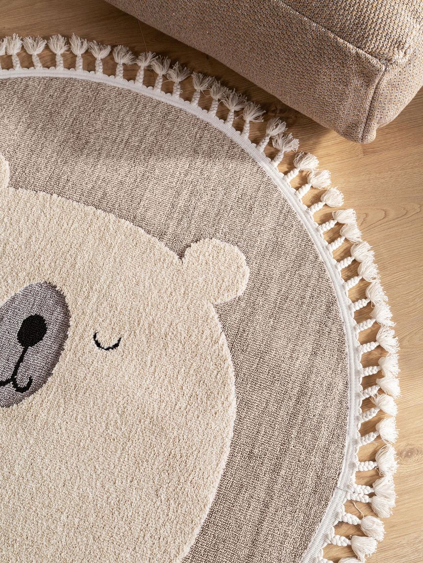 Kinderteppich Momo Ø 120 cm rund Beige