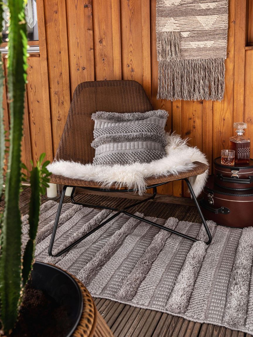 In- & Outdoor Kissenbezug Toni 45x45 cm Grau