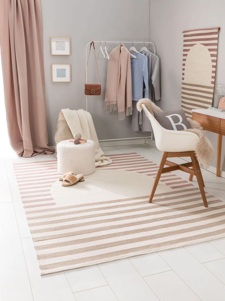 Wollteppich Oasis Creame / Rosa